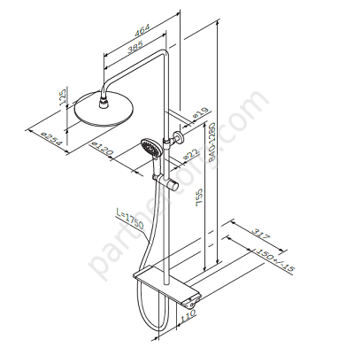 Spirit V2.0 ShowerSpot душевая система с термостатом Am.Pm