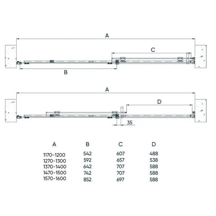 Veconi VN70G душевая дверь раздвижная 120х195 см, профиль брашированное золото