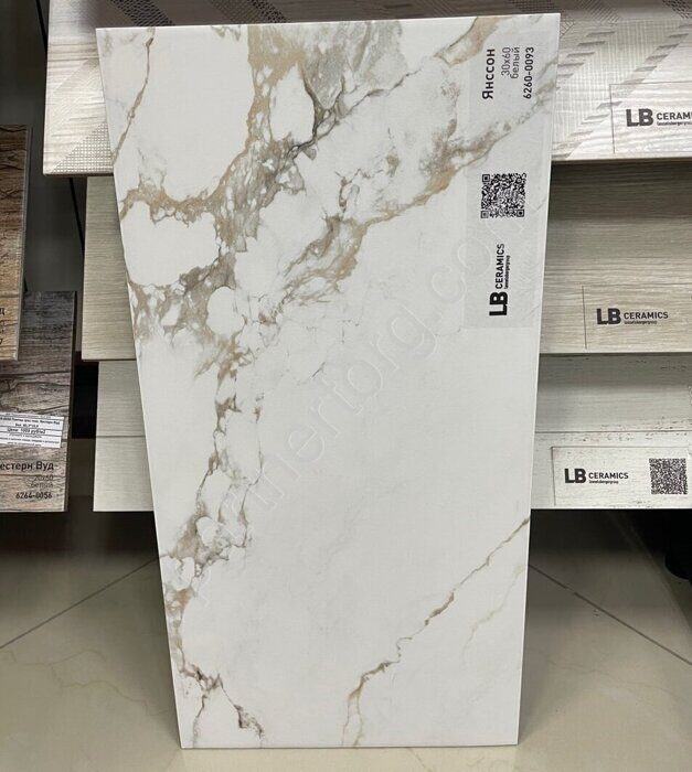 Янссон белый керамогранит матовый 30х60см Lasselsberger Ceramics