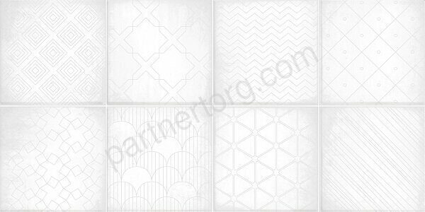 Richard настенная плитка белая глянцевая рельеф 25х50см Alma Ceramica TWU09RCD010