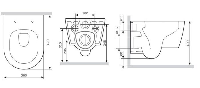 Func C8F1700MBSC черный безободковый подвесной унитаз AM.PM с сидением
