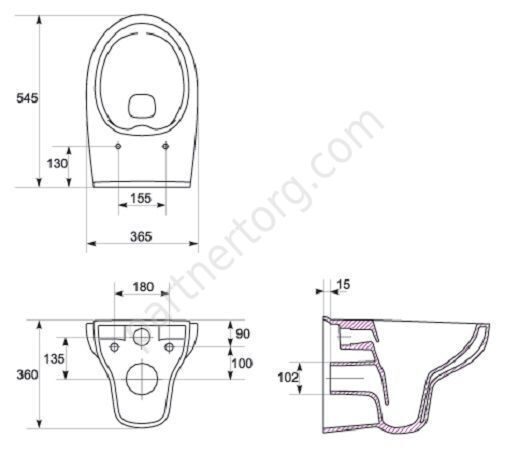 Nature Clean On унитаз подвесной безободковый с сидением быстросъемным, с микролифтом Cersanit