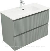 Джейн 90 тумба мисти грин для ванной комнаты с раковиной-столешницей Фортуна 90 Aquanet
