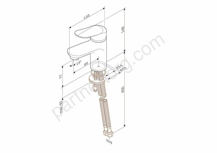 F85C02100 Sunny, смеситель для умывальника, хром, шт