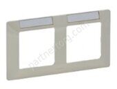 Рамка 2 поста для серии Valena Legrand Life в цвете слоновая кость, с держателем для маркировки