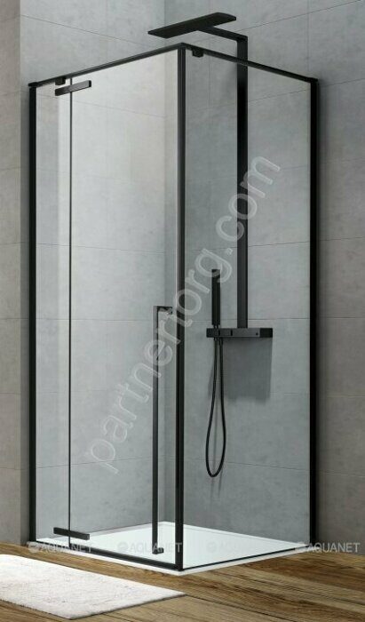 Aquanet Ideal AE-AXC94MB-S-B, 00243635, душевой уголок прямоугольный 140х90х200 см, прозрачное стекло
