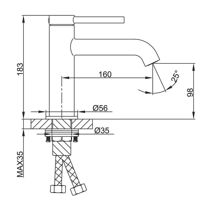 Gappo G1006-9 смеситель для раковины, оружейная сталь