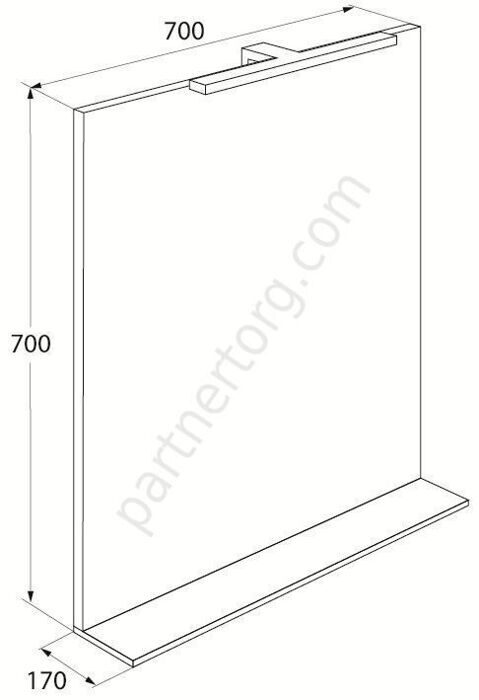 Кусто зеркало для ванной комнаты 70 см с LED подсветкой, черное Иддис