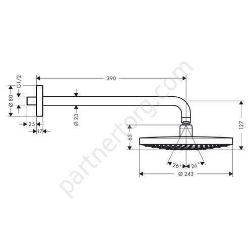 Raindance Select 2jet верхний душ хром Hansgrohe