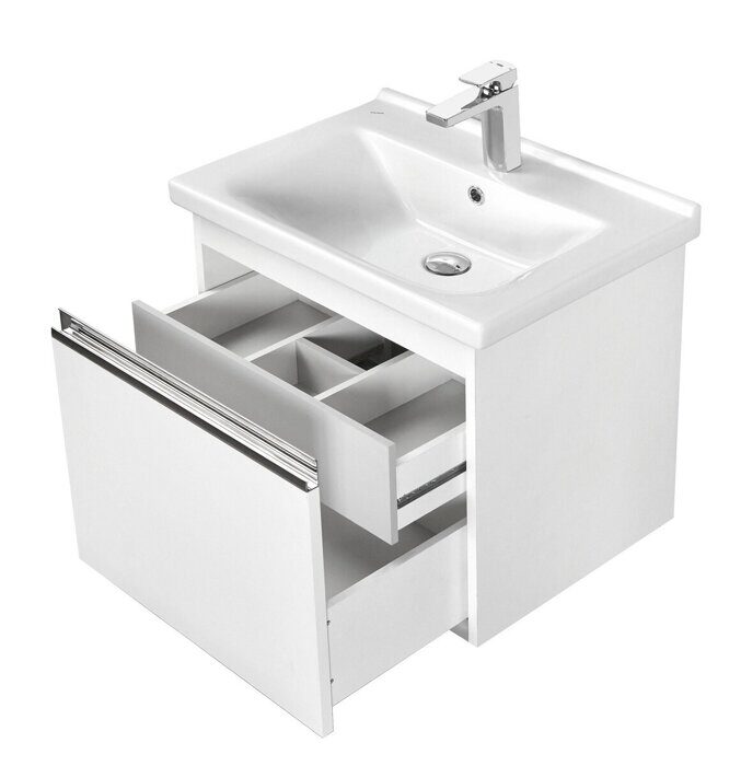 Капри 80 см тумба подвесная белая для ванной комнаты с раковиной Миранда 80 Aquaton