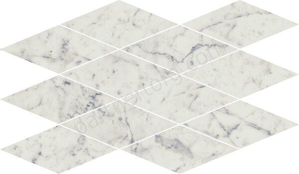 Charme Extra Carrara Mosaico Diamond суперполированная мозаичная плитка серая Italon 28x48см