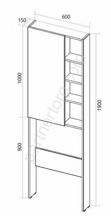 Gaula 60Н 1д шкаф напольный черный