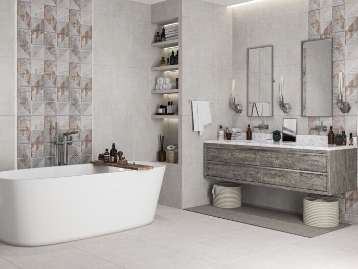 Global Piazze декор серо-коричневый матовый Azori 31х63см