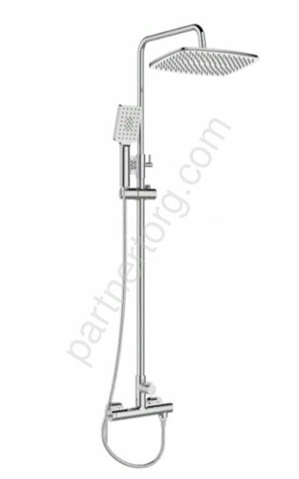 BelBagno ACQUA-DOCM-CRM стойка с тропическим душем и смесителем, хром