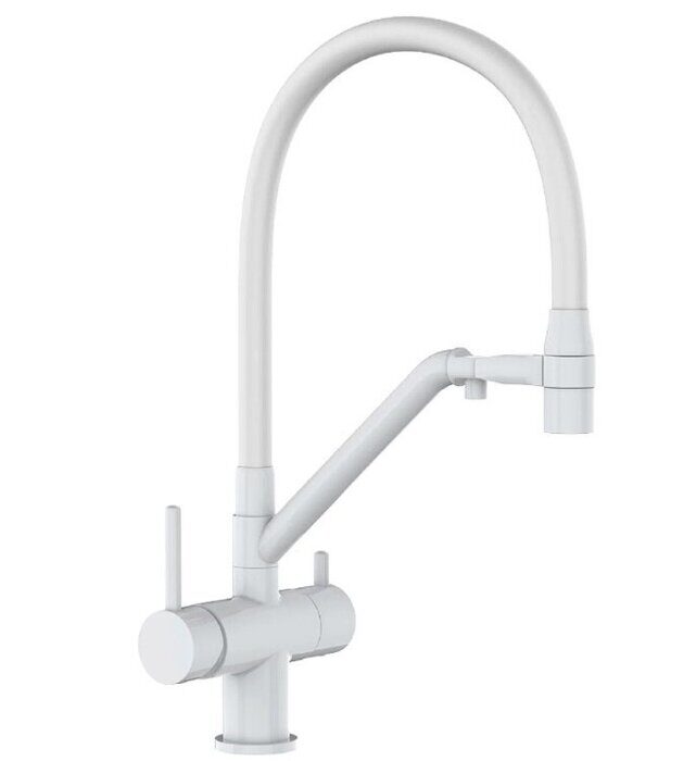Gappo G4398-88 смеситель для кухни с гибким изливом и каналом для фильтрованной воды белый