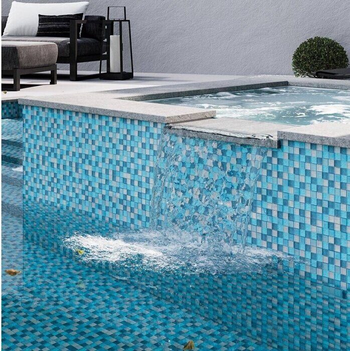 Blue Lagoon темная  голубая Orro Mosaic стеклянная мозаика