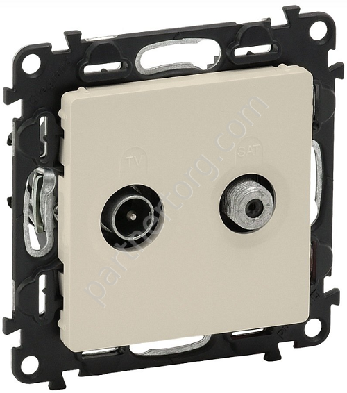 Legrand Valena Life розетка TV-SAT "звезда" 5-862МГц/0-2400МГц, с лицевой панелью, цвет слоновая кость