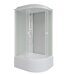 Niagara Promo P100/80/40L/MT душевая кабина асимметричная 100х80х215 см, матовое стекло, высокий поддон, белый профиль