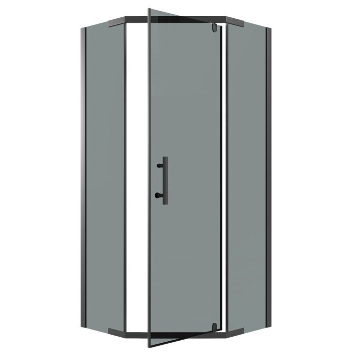 Niagara Eco NG-1010-14DT душевое ограждение 100х100см трапеция, распашное, черный профиль, стекло тонированное