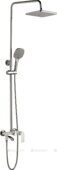 HB23505-8 Haiba Душевая система с верхним душем и ручной лейкой белый/хром, однорычажная, короткий излив