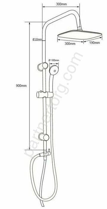 Passion RC AF300-70-RC-B душевая стойка Aquanet