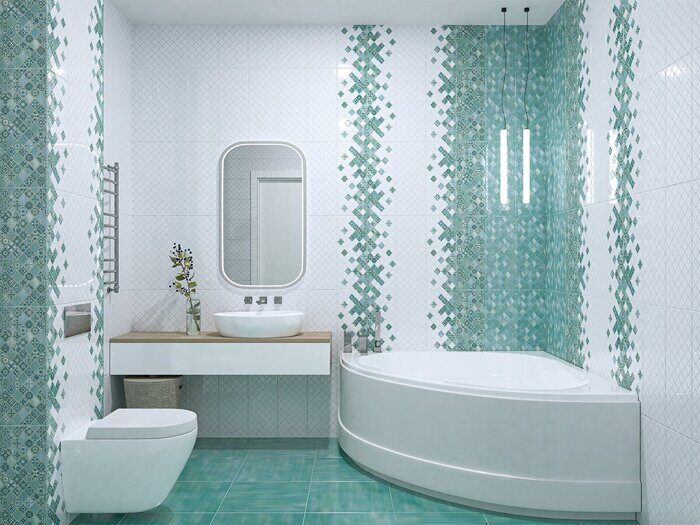 Calypso Aquamarine плитка для пола бирюзовая глянцевая 42х42см Azori