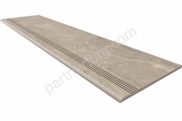 Bernini Beige BR02 бежевый неполированный керамогранит 30х120см Estima Ступень