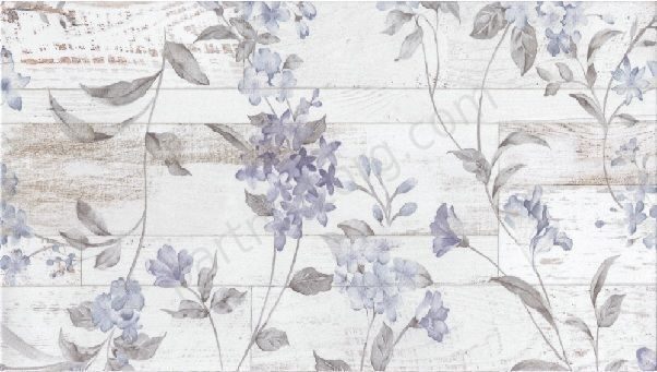 Сан Ремо Цветы панно 1 белая плитка облицовочная 50x25см GlobalTile