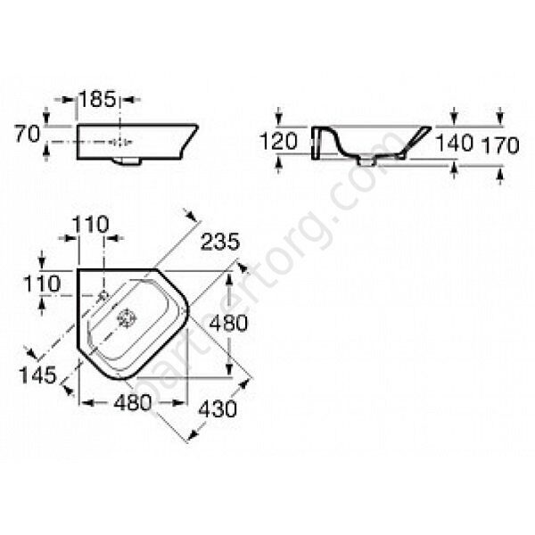 The Gap Roca раковина угловая 48х48 см