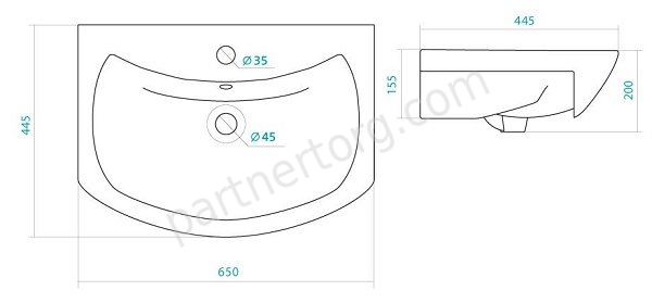 Балтика 65.10 Нью тумба для ванной комнаты Оника с умывальником Балтика 65