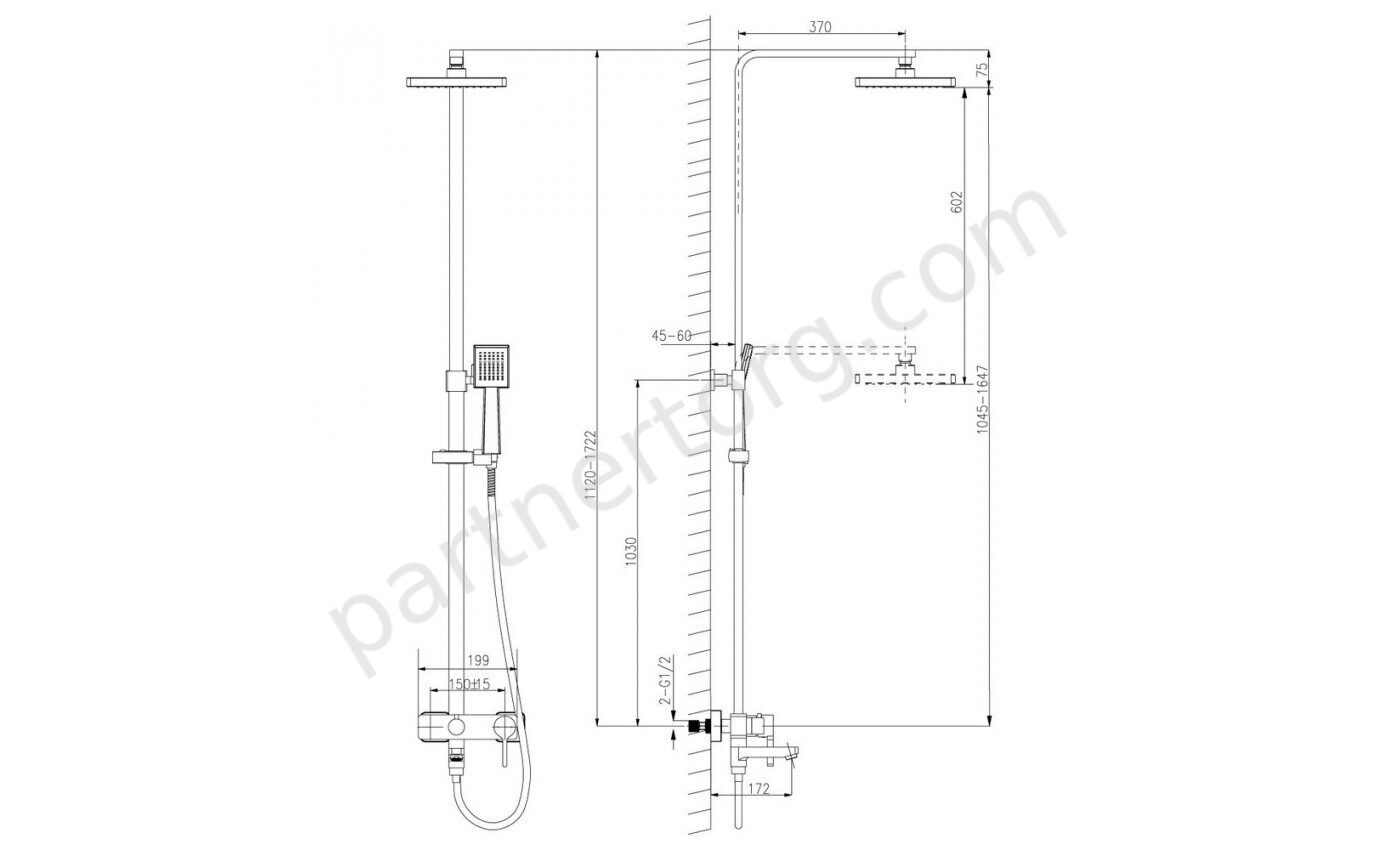 Tropic LM7004С, душевая система с тропическим душем, короткий излив, хром Lemark