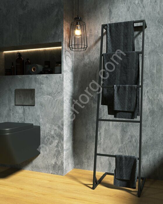 Grunge Loft 130х35Н полотенцедержатель черный матовый