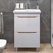 Grani 600-0-2 тумба дуб золотой для ванной комнаты с умывальником Como 60