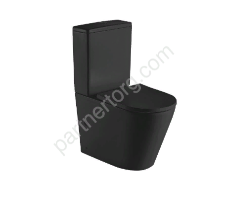 CeramaLux унитаз напольный приставной  безободковый черный 2179MB