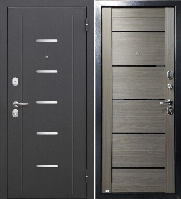 Гарда Серебро Царга 7,5 дверь входная Антик серебро, Дуб неаполь грей