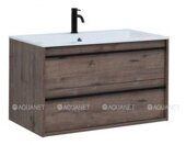 Lino 90 тумба дуб веллингтон для ванной комнаты с раковиной-столешницей Электра 90 Aquanet