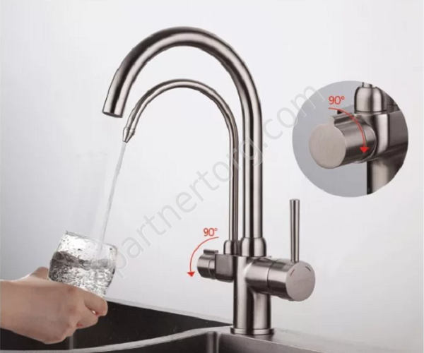 Gappo G4398-10 смеситель для кухни и каналом для фильтрованной воды сатин