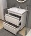 Holly 700-0-2 тумба напольная белая для ванной комнаты с умывальником Como 70