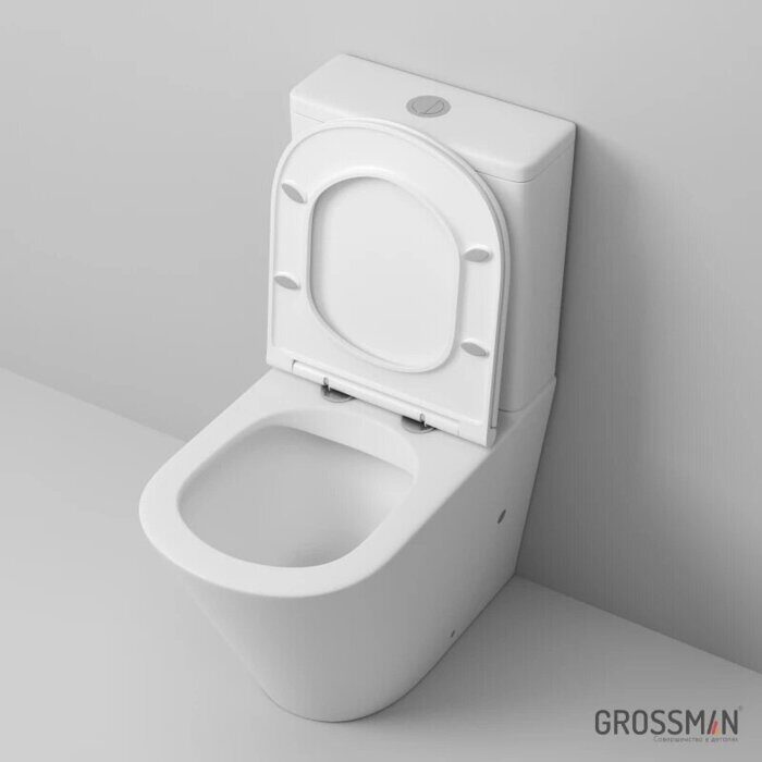 Grossman GR-4450MS напольный безободковый унитаз белый матовый с сидением
