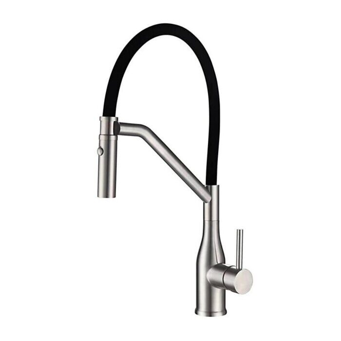 Gappo G4098-15 смеситель для кухни с гибким изливом сатин/черный