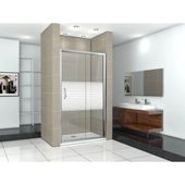 Infinity WTW-140-S-CH  душевая дверь откатная 140 см, стекло Полоски, профиль хром