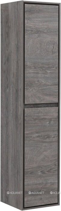Милан 35 шкаф-пенал дуб рошелье для ванной комнаты Aquanet