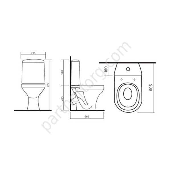 Аттика Люкс унитаз компакт косой выпуск