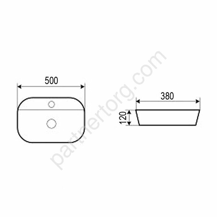 Azario белая раковина настольная 50х38х12см AZ-2202 SP