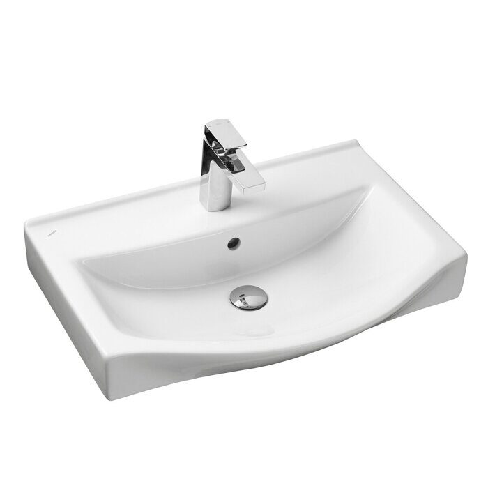 Нортон 65 см тумба белая/дуб эндгрейн для ванной комнаты с раковиной Беверли 65 Aquaton