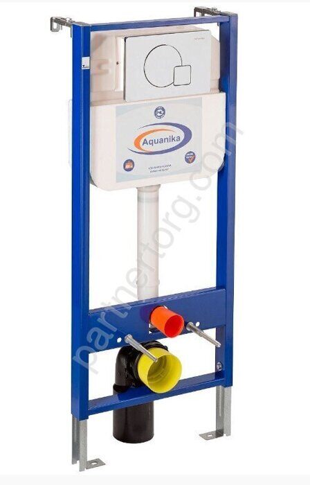 Aquanika Basic 10.702.450.02.10 инсталляция с клавишей хром и унитаз подвесной Koller Pool Round RN-0490-RQ3  Торнадо