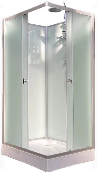 8508B fabric white душевая кабина Aquapulse 90х90х220 см, матовое стекло, низкий поддон