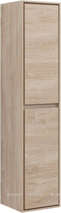 Милан 35 шкаф-пенал дуб светлый для ванной комнаты Aquanet