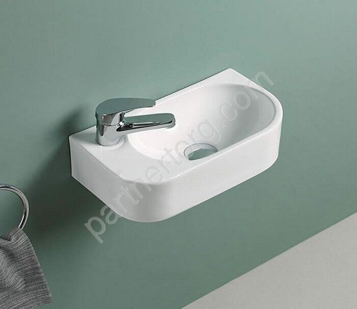 CeramaLux 78204 раковина подвесная полукруглая белая