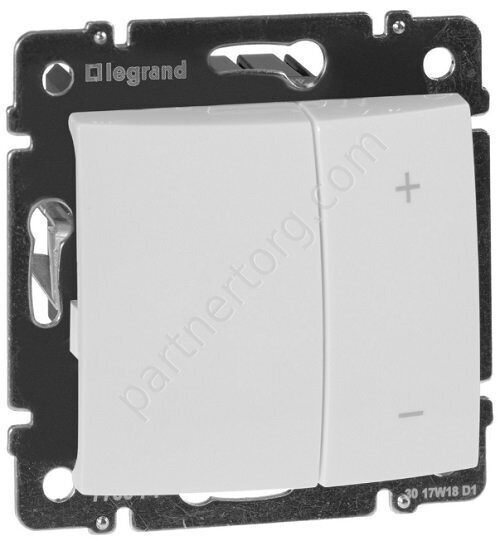 Legrand Valena Classic светорегулятор кнопочный 40-600Вт, с лицевой панелью, цвет белый